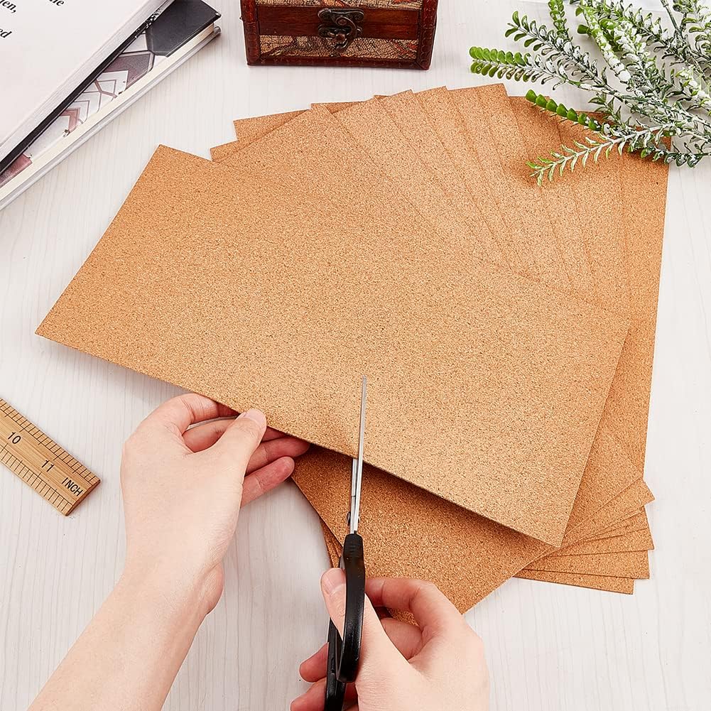 OLYCRAFT 2PCS Square Bulletin Boards 6 x 6 inch Non Self-Adhesive Wood Cork Board 0.6 inch Thick Square Cork Board Cork Tiles for Wall Decoration, Party and DIY Crafts Supplies