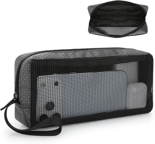 E-Tree Mesh Tech Organizer Pouch – Large Travel Electronics Bag with Handle Strap & Mesh Window, Cable Cord Accessories Case for Charger, Earbuds, USB, Gadgets – Laptop Bag Insert for Men Women