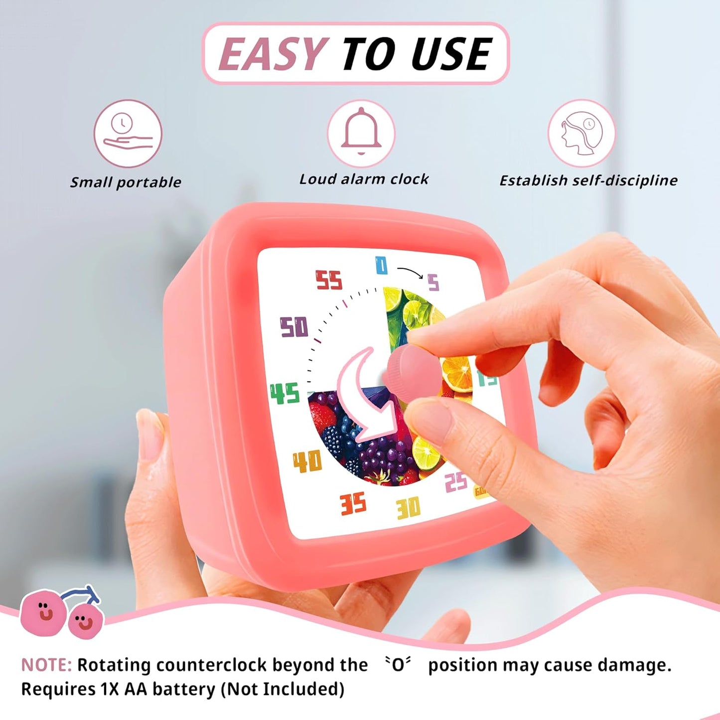 Visual Timer for Kids, 60-Minute Countdown Timer for Classroom Office Kitchen, Pomodoro Timer Spaceman Pattern, Time Management Tools with Silent Operation,Desk Time Clock for Kids and Adults