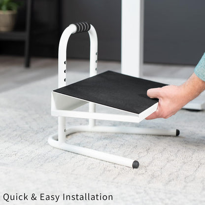 VIVO Ergonomic Height Adjustable Foot Rest Relief Platform, Elevated Stool for Comfortable Sit to Stand Workstation, Non-Slip Surface, Portable, Home Office Classroom Use, Black, STAND-FT01