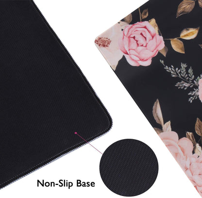 iCasso Desk Cover Mat, Office Mouse Pad, Desk Protector Mat, Extra Large Matt for Desktop,Anti-Slip XXL Big Mousepad with Stitched Edges for Computer Keyboard Retro Black - Colors A