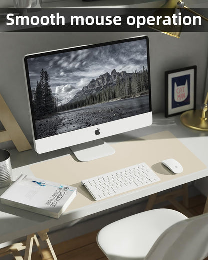 Leather Desk Pad Protector, Office Desk Mat, Large Mouse Pad, Non-Slip PU Leather Desk Blotter, Laptop Desk Pad Desk Accessories for Office and Home (Black, 40" x 17")