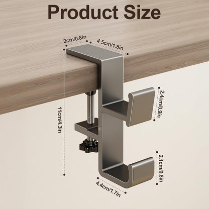 Desk Hook for Bag, Purse Hook for Table, Under Desk Handbag Hanger, Aluminum Backpack Holder, Desk Mount Hook for Umbrellas, Headphone, Cream