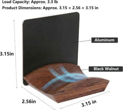 Magnetic Headphone Holder Desk Headset Holder for Monitor Headphone Hanger Under Desk Headphone Mount Stand Walnut Wood