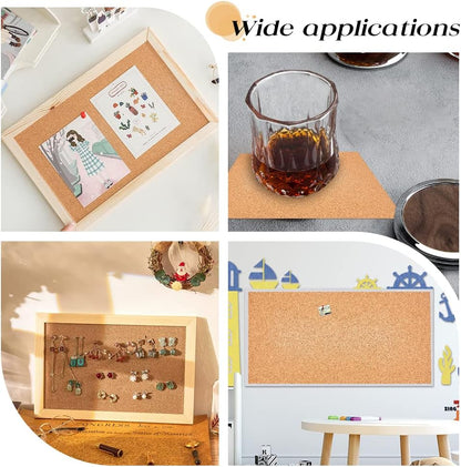 OLYCRAFT 2PCS Square Bulletin Boards 6 x 6 inch Non Self-Adhesive Wood Cork Board 0.6 inch Thick Square Cork Board Cork Tiles for Wall Decoration, Party and DIY Crafts Supplies