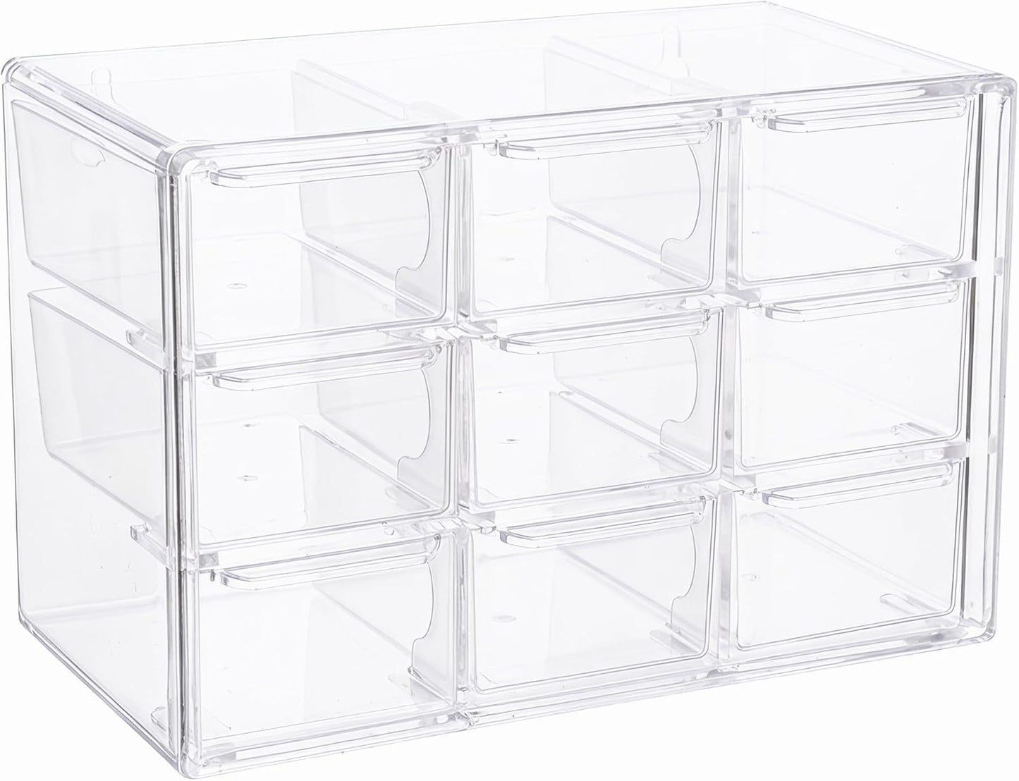 Acrylic Drawer Organizer, Clear Desk Organizer with Drawer, Plastic Stackable Storage Drawers with 6 Drawers, Dustproof Organizers for Jewelry, Craft, Office Supplies