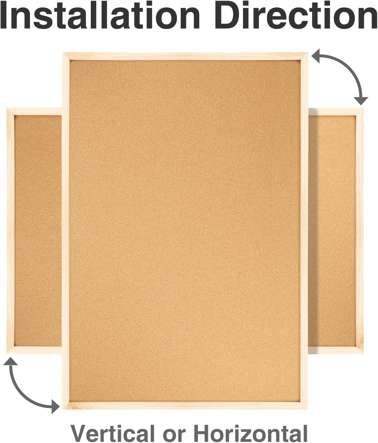 OWLKELA Cork Board 14.6"X 11", Notice Pin Board, Memo Board, Vision Board, Bulletin Board for Office, Classroom or Home, Mounting Hardware and Push Pins Included, Wooden Frame