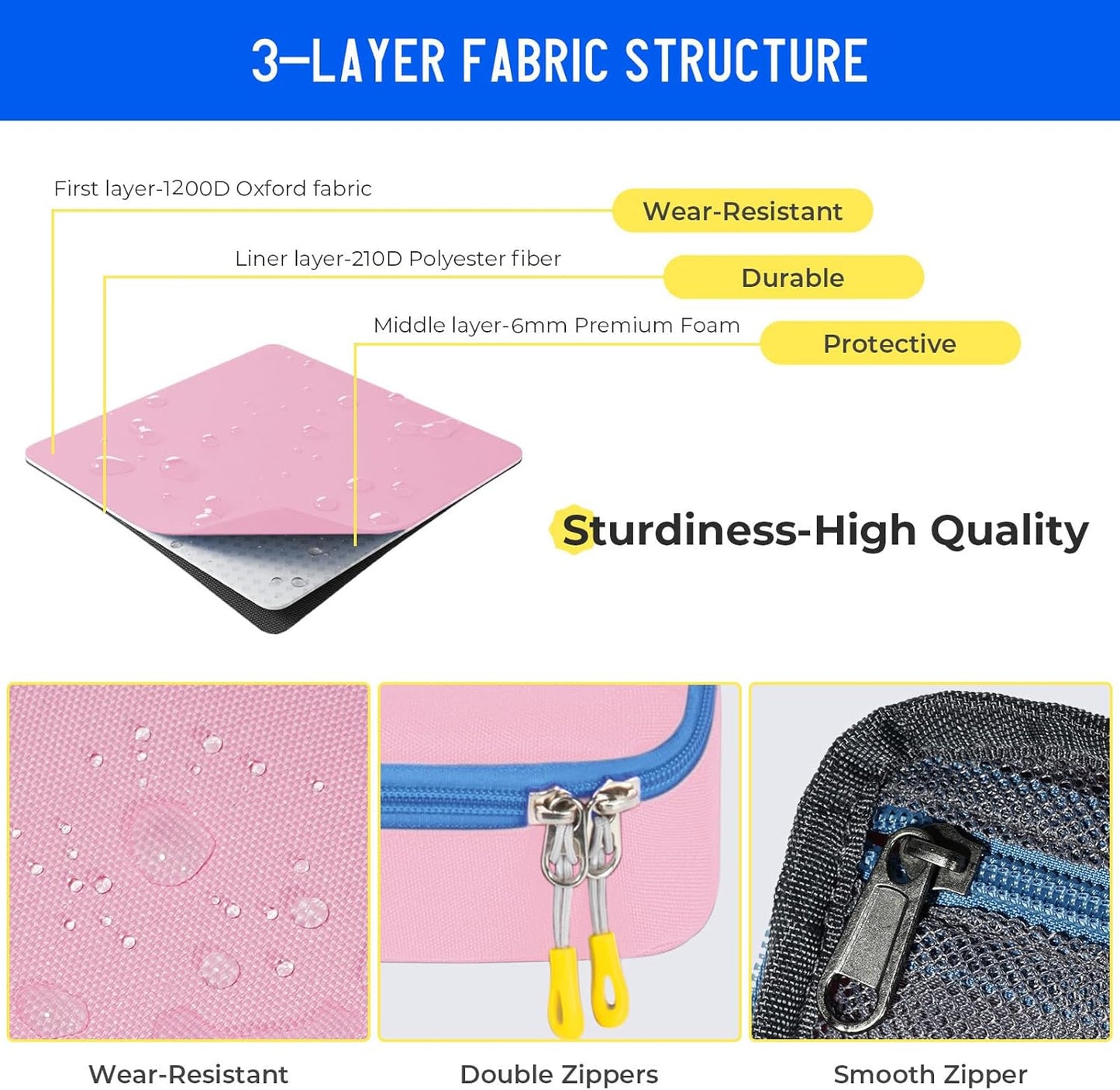 ECHSRT Big Pencil Case, Aesthetic Portable Zipper Pencil Bag with Hidden Pocket, Special Pouch for Men Women Adults, Stationery Organizer Pen Cases for Office Travel,Black