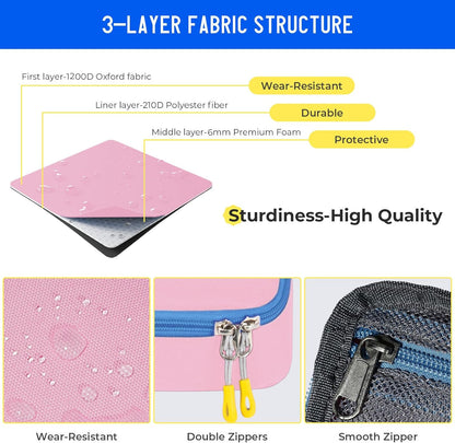 ECHSRT Big Pencil Case, Aesthetic Portable Zipper Pencil Bag with Hidden Pocket, Special Pouch for Men Women Adults, Stationery Organizer Pen Cases for Office Travel,Black