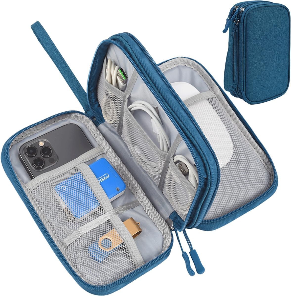 CAOODKDK Electronics Accessories Organizer Pouch Bag, Travel Universal Organizer for Cable, Charger, Phone, SD Card, Business Travel Gadget Bag