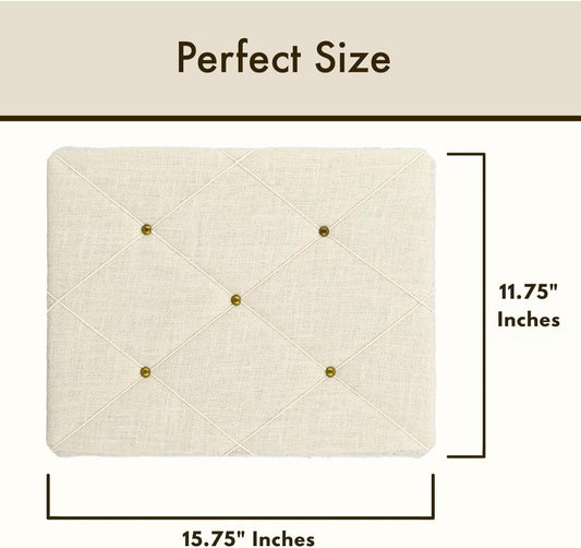 White Burlap Covered with Criss-Cross Twine Bulletin Picture & Memo Board, 11.75 x 15.75