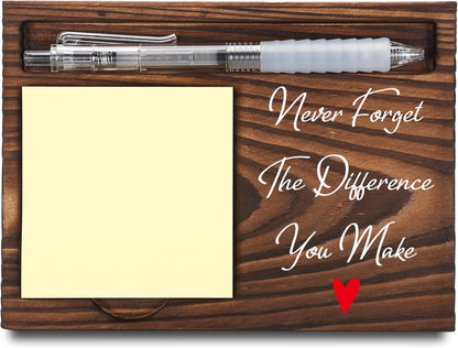 Inspirational Motivational Gifts, Encourage Gifts, Recovery Gifts, Little Reminders Sticky Note Holder, Post-it Note Dispenser for Desk, Wooden Post-it Note & Pen Holder 6.5" x 4.7" - FTA121