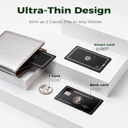 Wallet Tracker Card for Apple Find My (iOS Only, Apple MFi Certified) -Ultra Slim Rechargeable Bluetooth GPS Tracker,5-10 Years Staying Power,Item Locator for Wallet,Key Finder,Bags,Luggage(1-Pack)