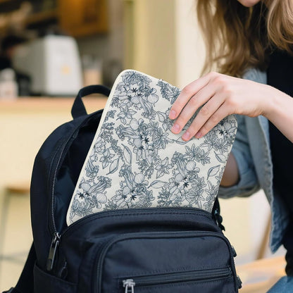 Puffy Laptop Sleeve 13 Inch Cute Quilted Laptop Protective Case Padded Floral Computer Sleeve for MacBook (A-Blue, 13 Inch)