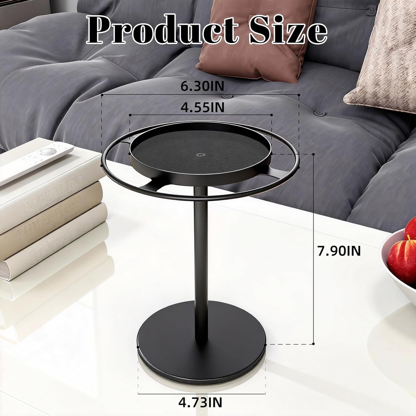 LSK Metal Sunglasses Organizer, Glasses Holder Stand with Storage Tray, Eyeglasses Holder with Anti-Slip Pads for Tabletop, Desk, Dresser, Matte Black