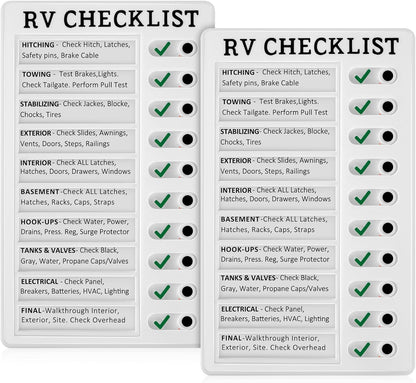 Zonon 2 Pack Rv Checklist Board to Do List Boards Plastic Chore Chart Memo Checklist Boards with Slider Portable Daily Affairs Detachable Schedule Planner for Home Office Check Items Accessories