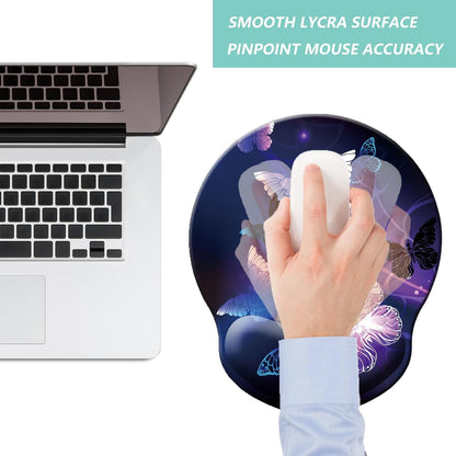 Mouse Pad with Wrist Support, Ergonomic Mouse Pad with Memory Foam Wrist Rest Cushion, Non-Slip Rubber Base Gaming Mice Pad for Home Office Computer Laptop, Flowers Grass