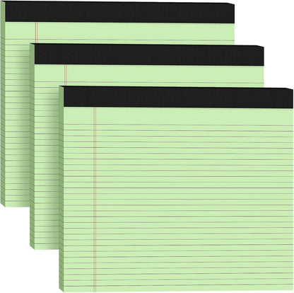 5 Pack Wide Legal Pads 11" x 9.5" Landscape Pink Purple Blue Green Yellow College Ruled Note Pad Narrow Ruled 30 Sheets per Notepad Perforated Writing Paper Thick Backboard Horizontal Pads of Paper