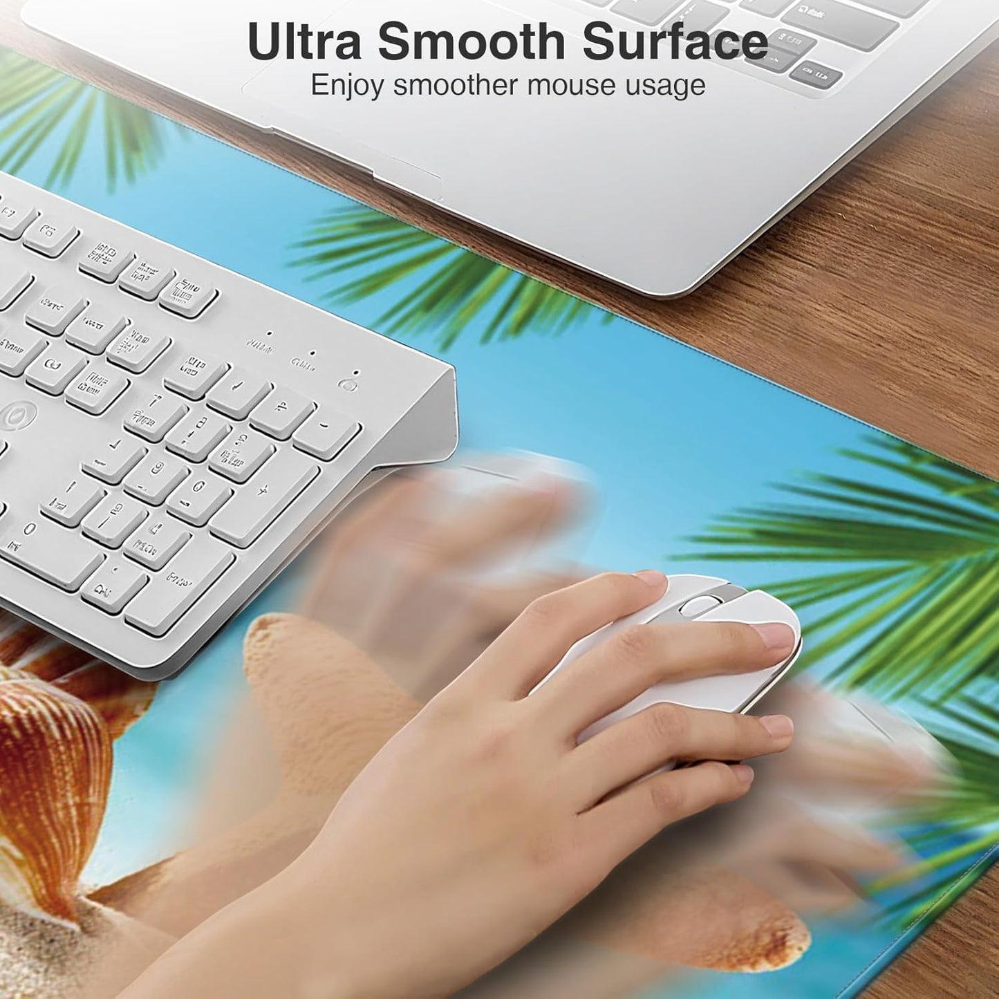 Wireless Charging Mouse Pad with Foldable Phone Holder, 31.5"x15.8" Large Desk Mat for Laptop/Keyboard, Waterproof Ultra-Smooth Surface, Non-Slip Base, Black