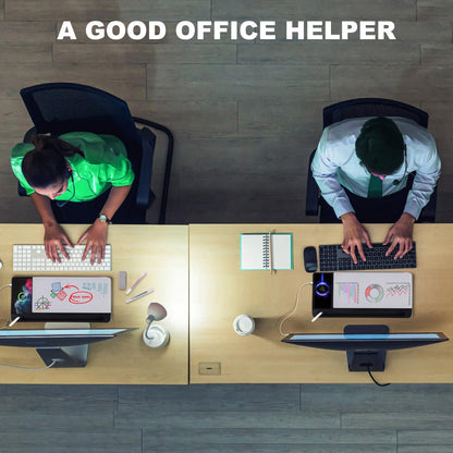 TSJ OFFICE Small Desktop Whiteboard -Glass Dry Erase Board Computer Keyboard Stand White Board Surface Pad with Drawer, Desk Organizers with Accessories for Office, Home, School Supplies - White
