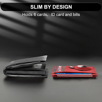 Slim Minimalist Front Pocket Air Tag Wallet, RFID Blocking Card Holder Wallet with Airtag Holder