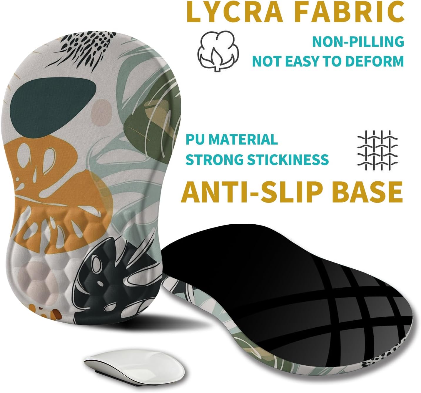 Hokafenle Ergonomic Mouse Pad Wrist Support, Wrist Rest Mousepad for Carpal Tunnel Pain Relief with Integrated Memory Foam Slope Massage Bulge (11.8x7.9 inch,Topographic Contour)