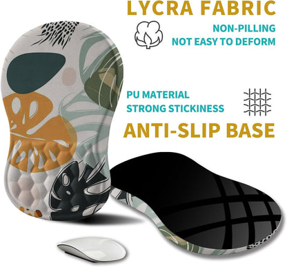 Hokafenle Ergonomic Mouse Pad Wrist Support, Wrist Rest Mousepad for Carpal Tunnel Pain Relief with Integrated Memory Foam Slope Massage Bulge (11.8x7.9 inch,Topographic Contour)