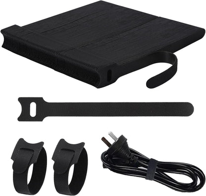 100PCS Hook and Loop Straps - 6 Inch Reusable Cable Ties for Cable Management, Adjustable Cord Organizer Hook & Loop Straps for Home, Office and Data Centers, Black