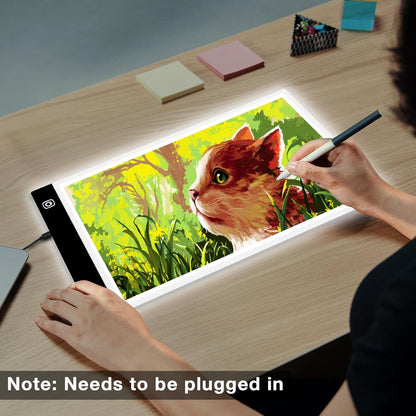 Funshot A3 Led Light Pad Tracing Light Box with USB Power Cable and 4 Fasten Clips,3 Levels of Brightness,Diamond Art Light Board,Sketching,Painting, Sketching,Tracing
