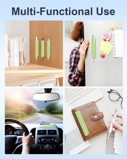 eZAKKA 2PCS Silicone Pencil Holder, Stylus Holder For Stylus Pens,For Most Pens,Pencils,Self-Adhesive Stick To Notebooks,Diary, Desks,Tablet, Black