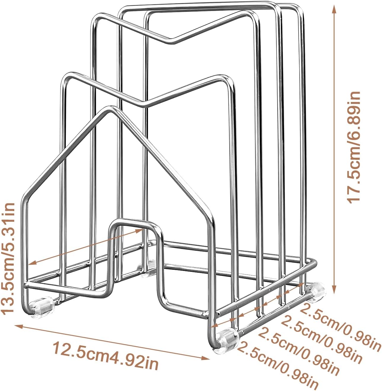 SUNFICON Cutting Board Rack Chopping Board Organizer Stand Holder Kitchen Countertop Pots Pan Lids Rack Organizer Flat Steel 4.92 x 5.7 x 8.47 in. Black