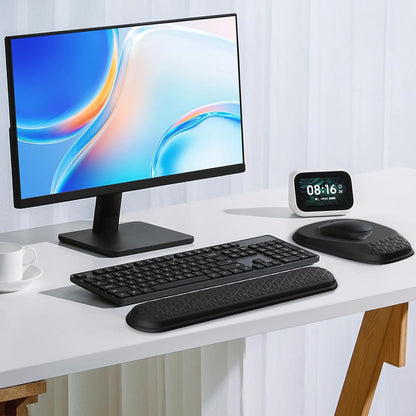 Mouse Pad with Wrist Rest, Comfortable Keyboard Wrist Rest, Memory Foam Wrist Rest for Computer Keyboard, Ergonomic Mouse Pad Set for Easy Typing & Pain Relief for Office Black