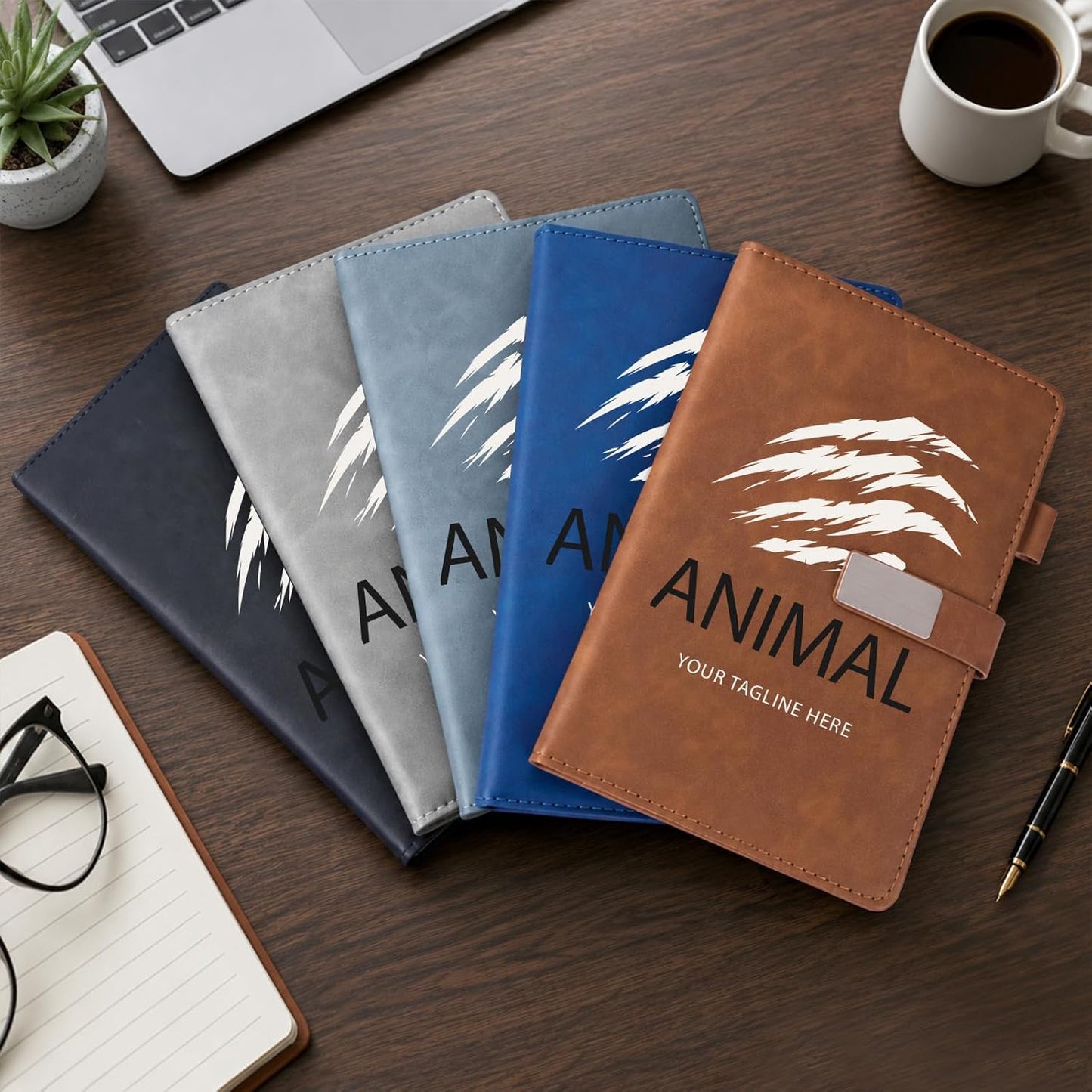 weokooly Personalized Notebook - A5 Lined Leather Journal with Your Logo/Text/Image, Custom Notebooks for Business School, 100GSM, 200 Pages, Customizable Journal with Pen and Gift Box