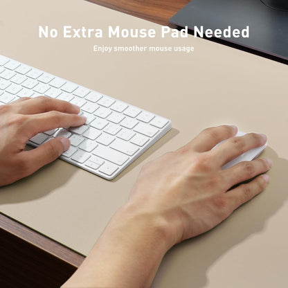 Aothia Non-Slip PU Leather Waterproof Laptop Desk Pad Protector, Blotter Mat, Writing and Mouse Pad for Office & Home, Beige, 23.6" x 13.7" - Colors B