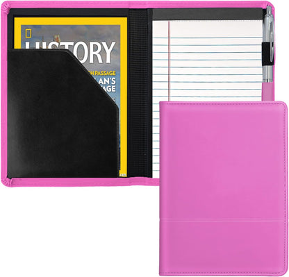 Padfolio/Portfolio Binder, Mini Padfolio Portfolio Binder 5 x 8 Legal Writing Pad, A5 Document Organizer Folder for Men Women, Black