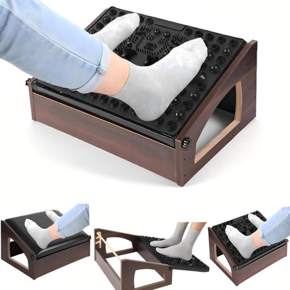 Ergonomic Foot Rest, 4 Adjustable Height Foot Stool,Footrest Under Desk， Soft Cushions,Foot Rest Office,Improving Posture, Promoting Blood Circulation（Natural）
