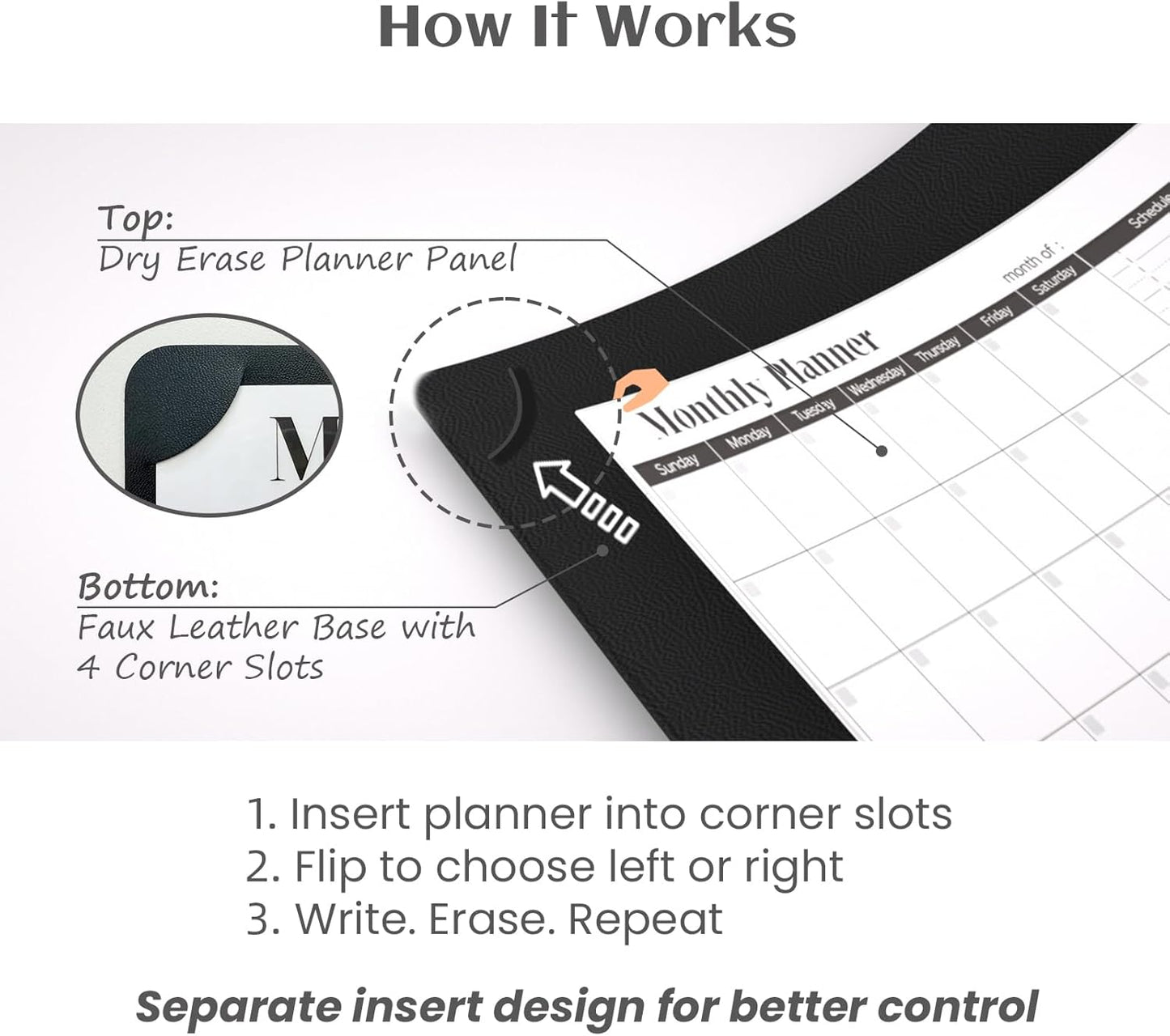 Multi-Functional Dual-Layer Dry Erase Desk Mat, Dry Erase Calendar for Desk - Erasable Desktop Writing Board with Calendar - Non-Slip Faux Leather Desk Protector for Home&Office - 16"x34" Pink