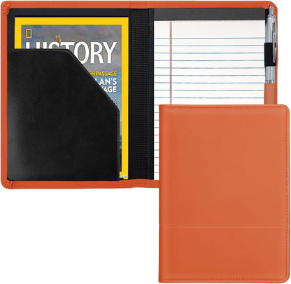 Padfolio/Portfolio Binder, Mini Padfolio Portfolio Binder 5 x 8 Legal Writing Pad, A5 Document Organizer Folder for Men Women, Black