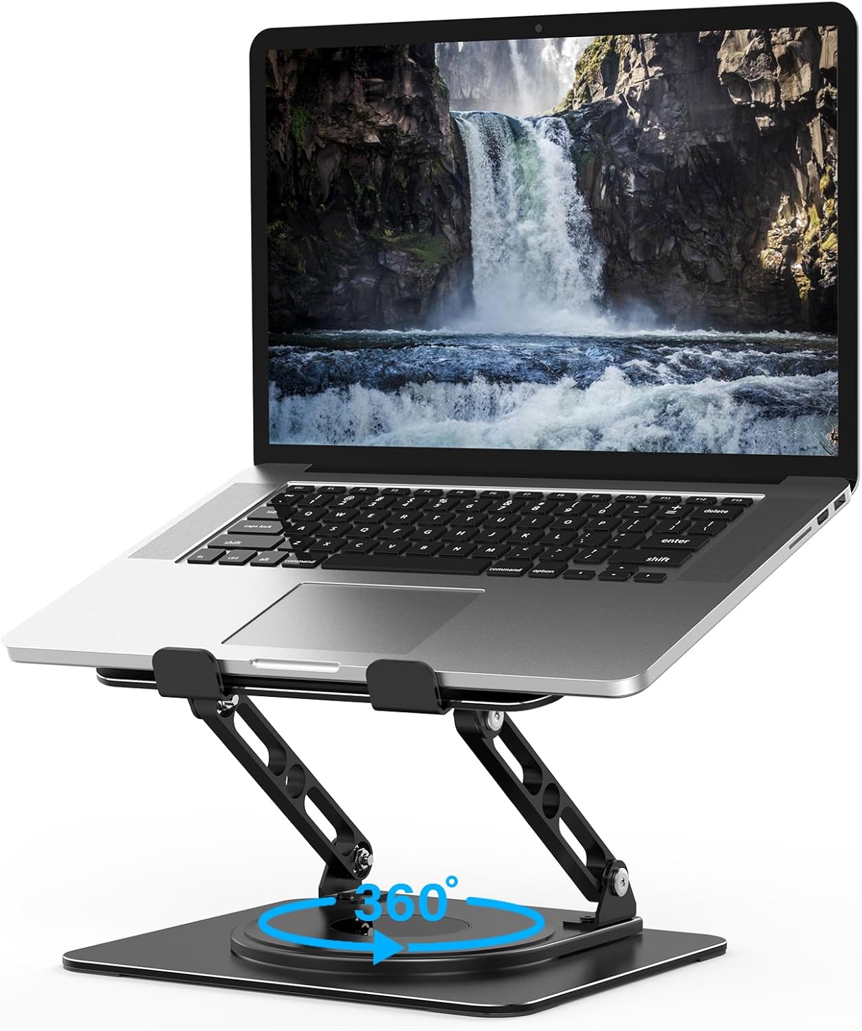 Adjustable Laptop Stand for Desk, Metal Foldable Laptop Riser Holder, Portable Desktop Book Stands, Ventilated Cooling Computer Notebook Stand Compatible with 10-15.6” Laptops