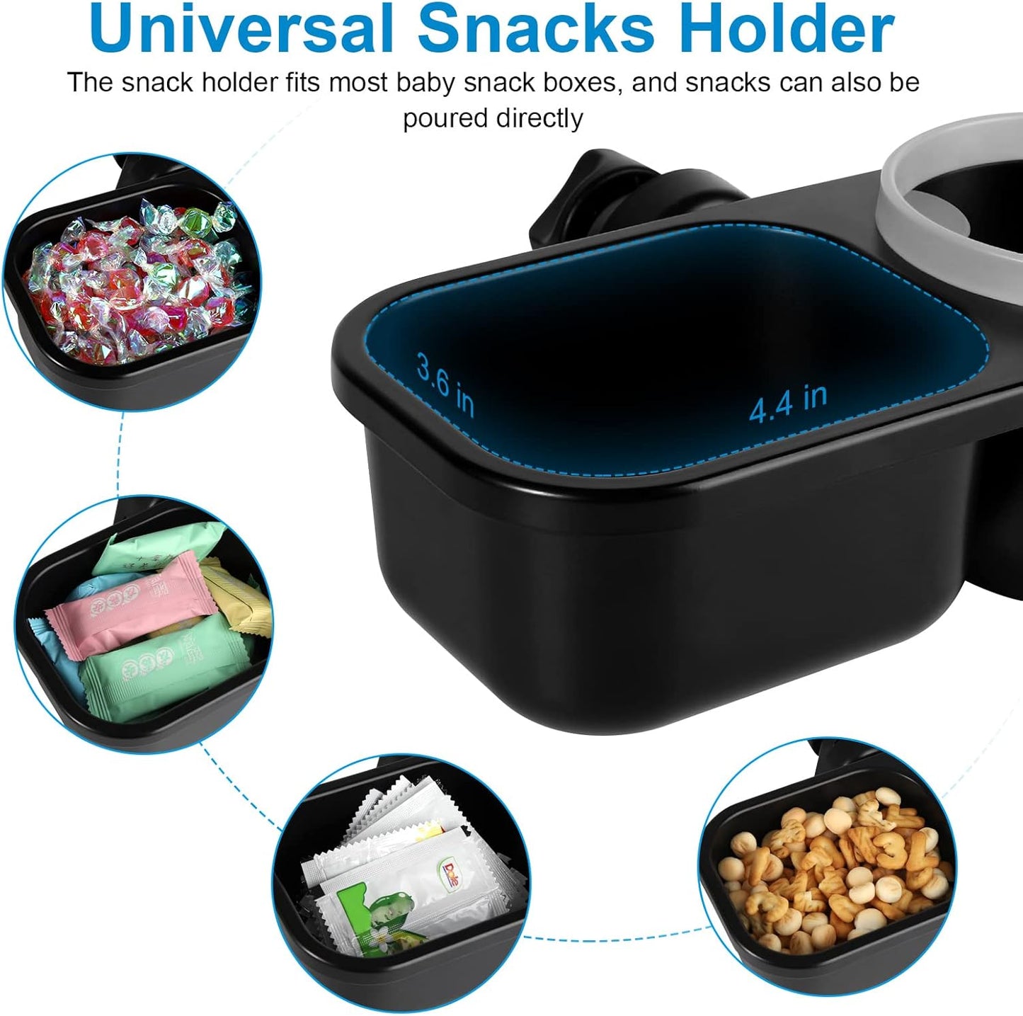 Accmor Stroller Cup Holder, Universal Cup Holder for Uppababy Nuna Doona Strollers, Bottle Drinks Holder for Wheelchair, Walker, Bike, Scooter