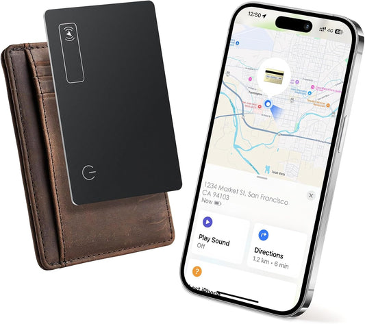 Wallet Tracker Card 0.07in Slim, Compatible with Apple Find My iOS Only, Bluetooth Tracker Smart Tracking Card Wallet Finder, IP68 Waterproof, Item Locator for Luggage Tags, Passports, Purse