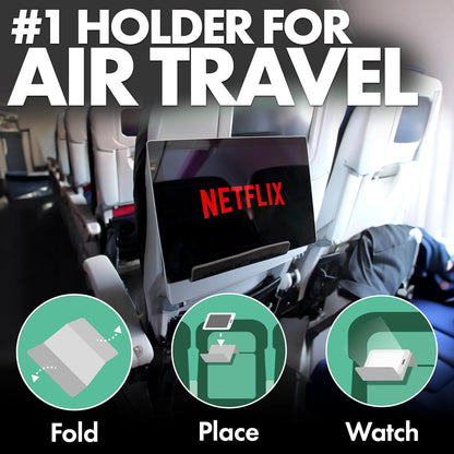 Flight Flap Airplane Phone Holder, Flexible Cell Phone Holder, Folding Cellphone Stand for Desk, Bed, Office, Treadmill - Airplane Gadgets for Long Travel Accessories - Plane Essentials (Green)