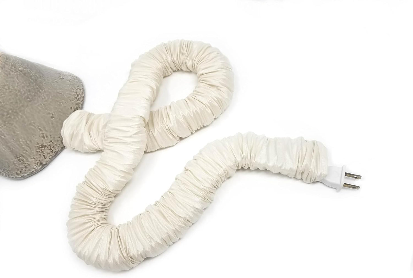 Cream COVEREase Lamp Cord Cover 9 ft Faux Silk Fabric Cover - Cable Sleeve, Wire Cover, Cord Hider for Cable Management for Electrical Lighting Fixtures. (1 PK)