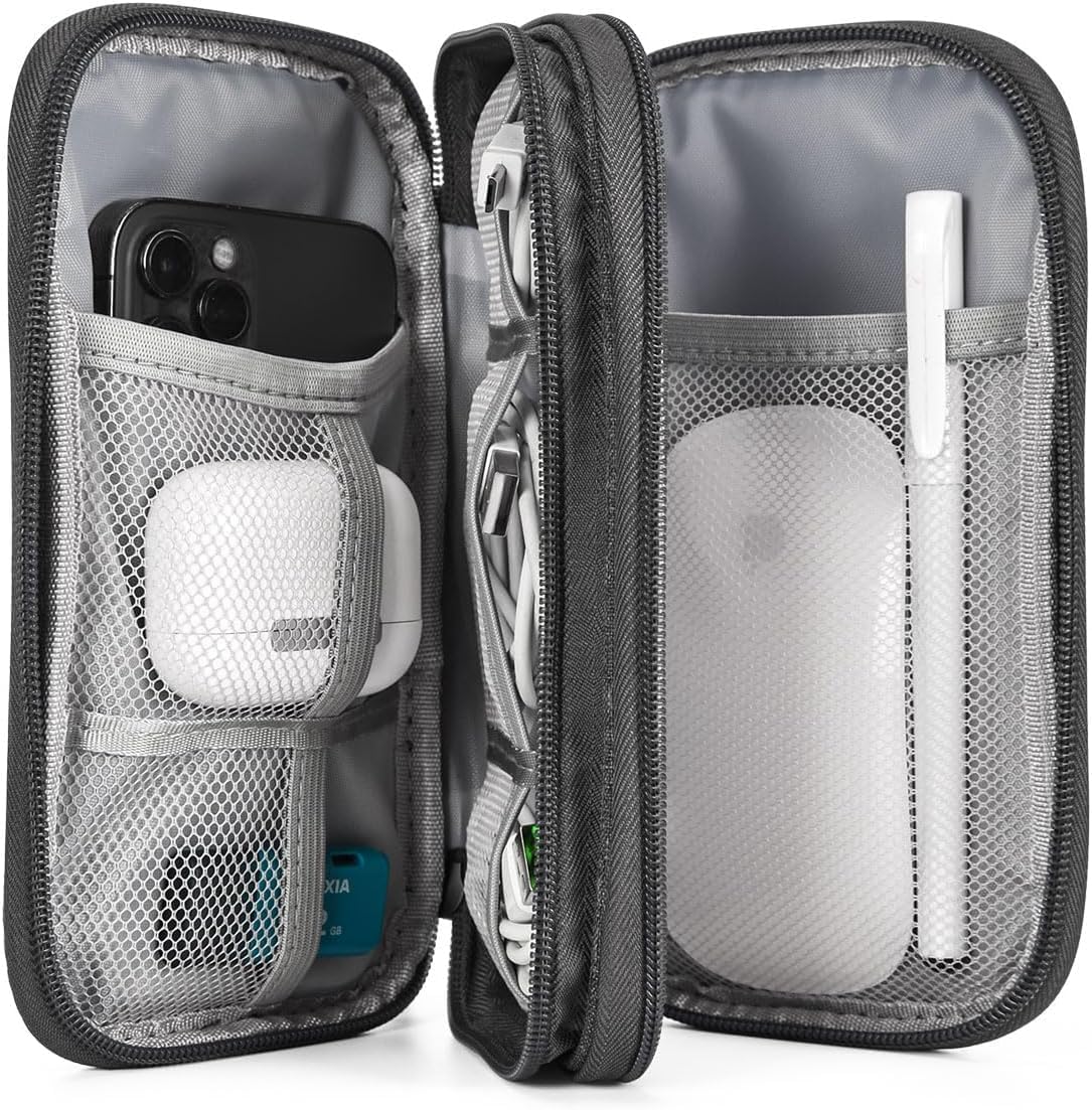 CAOODKDK Electronics Accessories Organizer Pouch Bag, Travel Universal Organizer for Cable, Charger, Phone, SD Card, Business Travel Gadget Bag