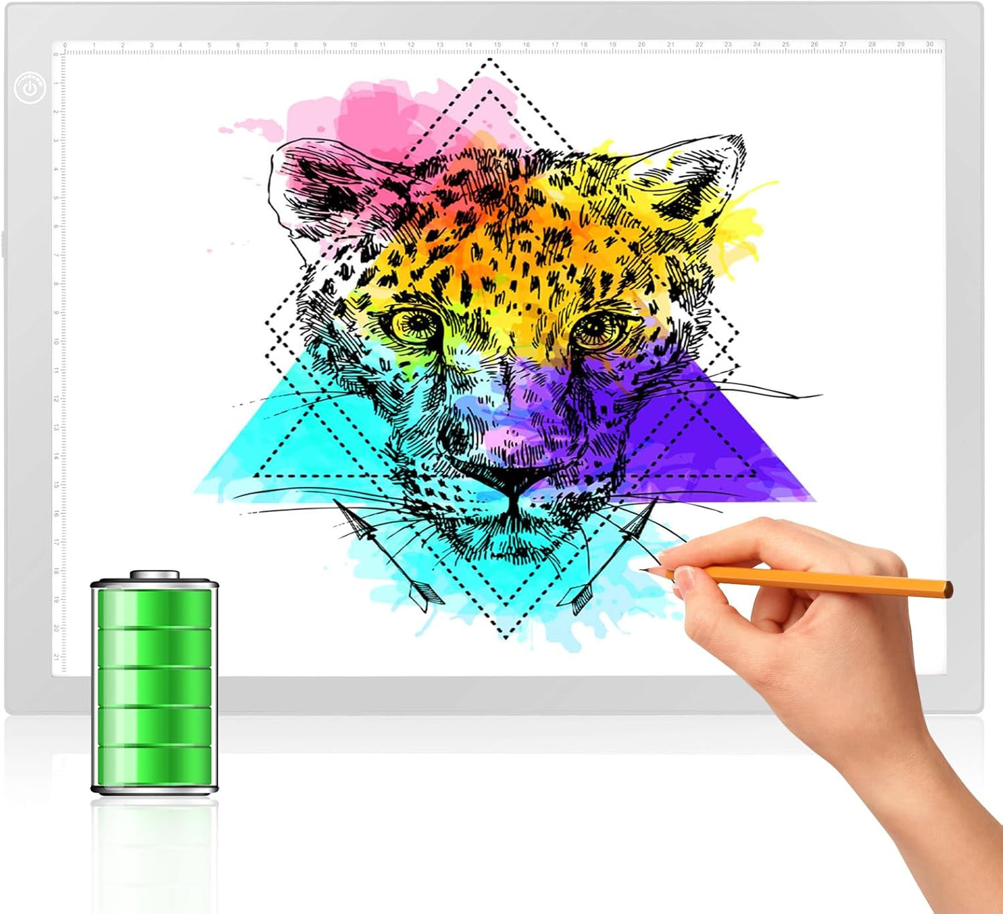 LitEnergy A3 Copy Light Board Tracing Box, Ultra-Thin Adjustable Drawing Tablet USB Power Artcraft LED Tracer Pad for Diamond Art Painting Accessories, Streaming, Sketching, Animation, Stenciling