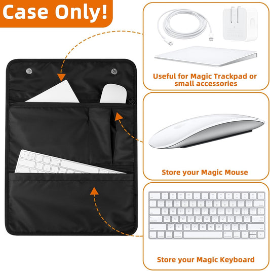 Travel Case for Apple Accessories - Compatible with Magic Keyboard, Trackpad, Mouse - Sleeve Case (Black)