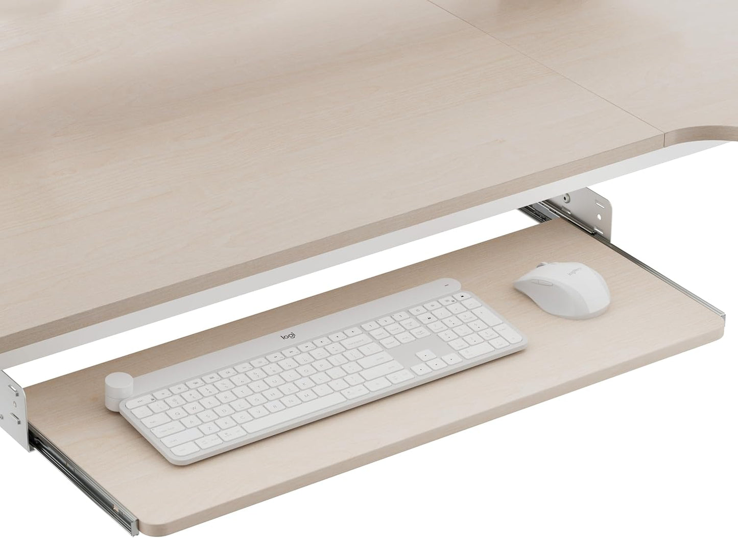 EUREKA ERGONOMIC Height Adjustable Mouse & Keyboard Tray Under Desk, 28x10'' Large Slide Out Swivel Tilt Computer Keyboard Drawer with Pad for Gaming Home Office, Dual Mount