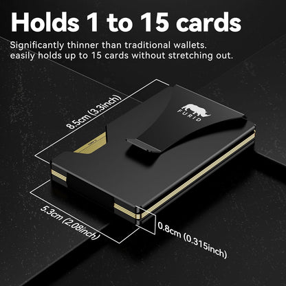 furid Airtag Wallet Men Slim: Metal Wallets with Airtag Holder, Air Tag Wallet for Men with 2 Money Clip Replaceable Gift Boxed