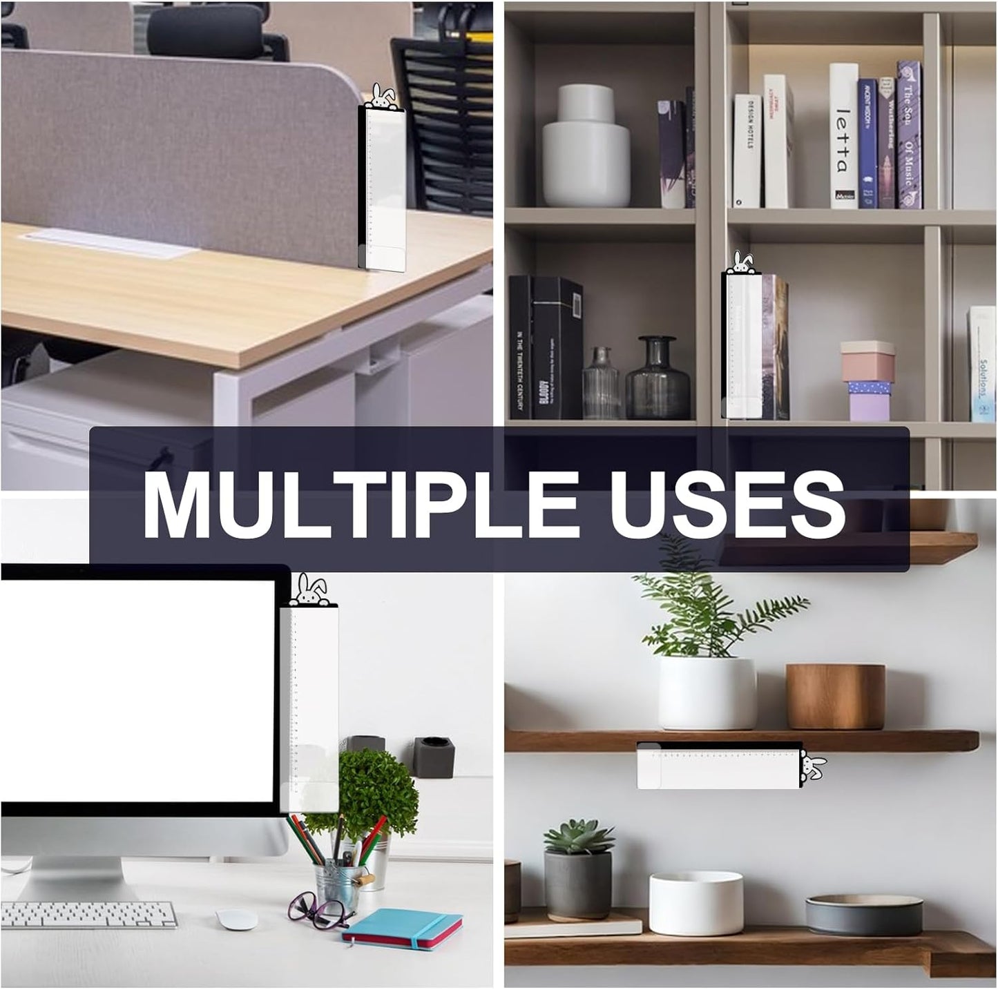 Office Desk Accessories 2pcs Multifunction Computer Monitor Memo Board - Office Supplies for Women Men Computer Sticky Note Holder Home Decor (Smooth Monitor Memo Board)