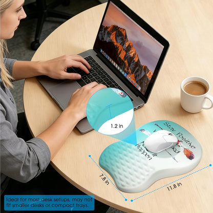 MROCO Ergonomic Mouse Pad with Wrist Support, Memory Foam Wrist Rest Mouse Pad, Non-Slip Base, Smooth Surface for Office & Home, Black